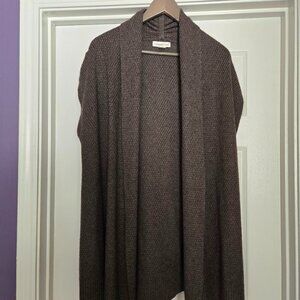 Coldwater Creek Open Front Sleeveless Cardigan Vest Sweater Women’s L 14 Brown K